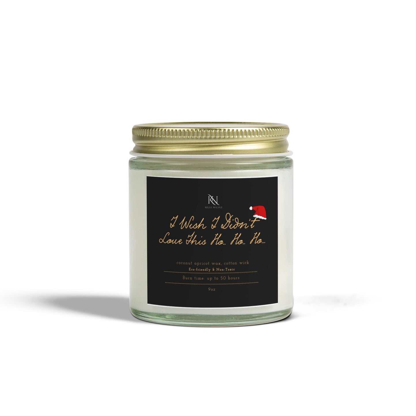 Holiday Scented Candle, Festive Coconut Apricot Wax for Home, 'I Wish I Didn't Love This Ha. Ha. Ha.' Gift, Relaxing Atmosphere, Cozy Decor,