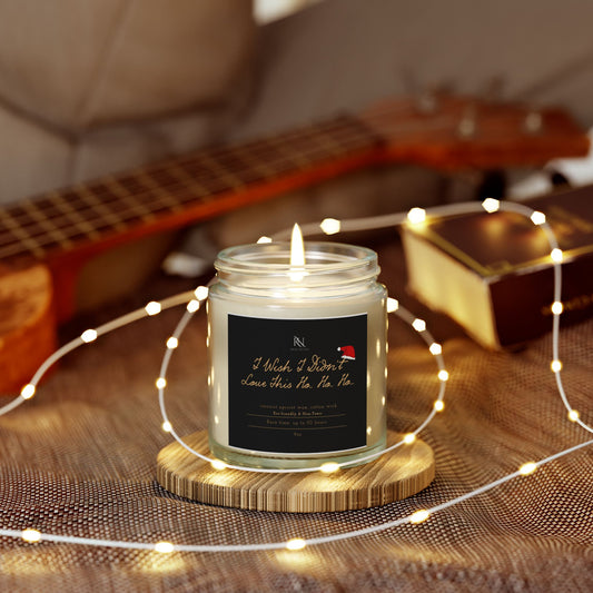 Holiday Scented Candle, Festive Coconut Apricot Wax for Home, 'I Wish I Didn't Love This Ha. Ha. Ha.' Gift, Relaxing Atmosphere, Cozy Decor,